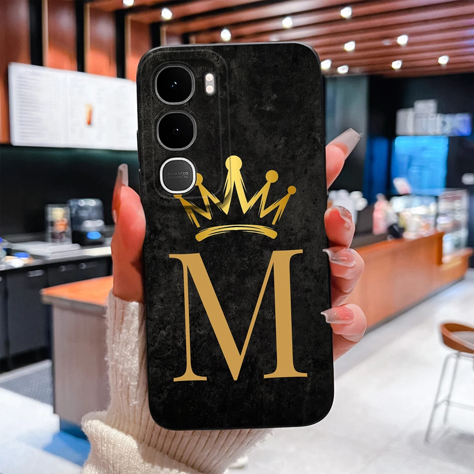 Couple Phone Case Luxury A to Z Letters Soft Silicone Anti-Drop Shell Full Protection Cover