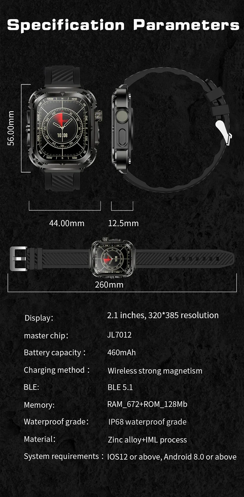 Smartwatch med bluetooth-samtal och träningsspårare för sport_voghion.com
