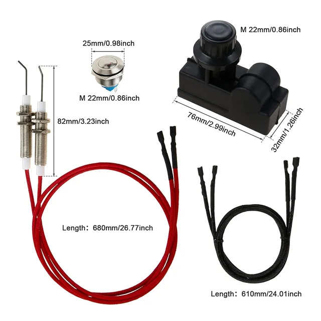 4Pcs/1Set Gas Grill -Gyújtógomó Gomb Vezérlő Automatikus Kapcsoló Gyújtás Aa Akkumulátor Elektróda Szikra Csere Spirit Ignitor - Image 2