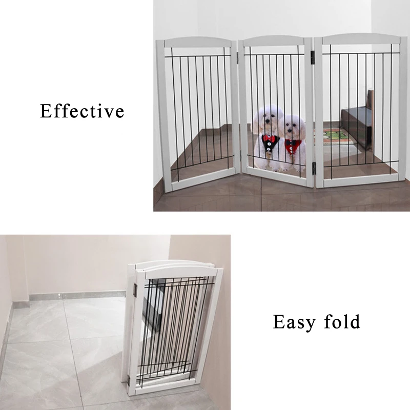 Indoor collapsible wooden pet door safety barrier door dog fence for dog and cat confinement