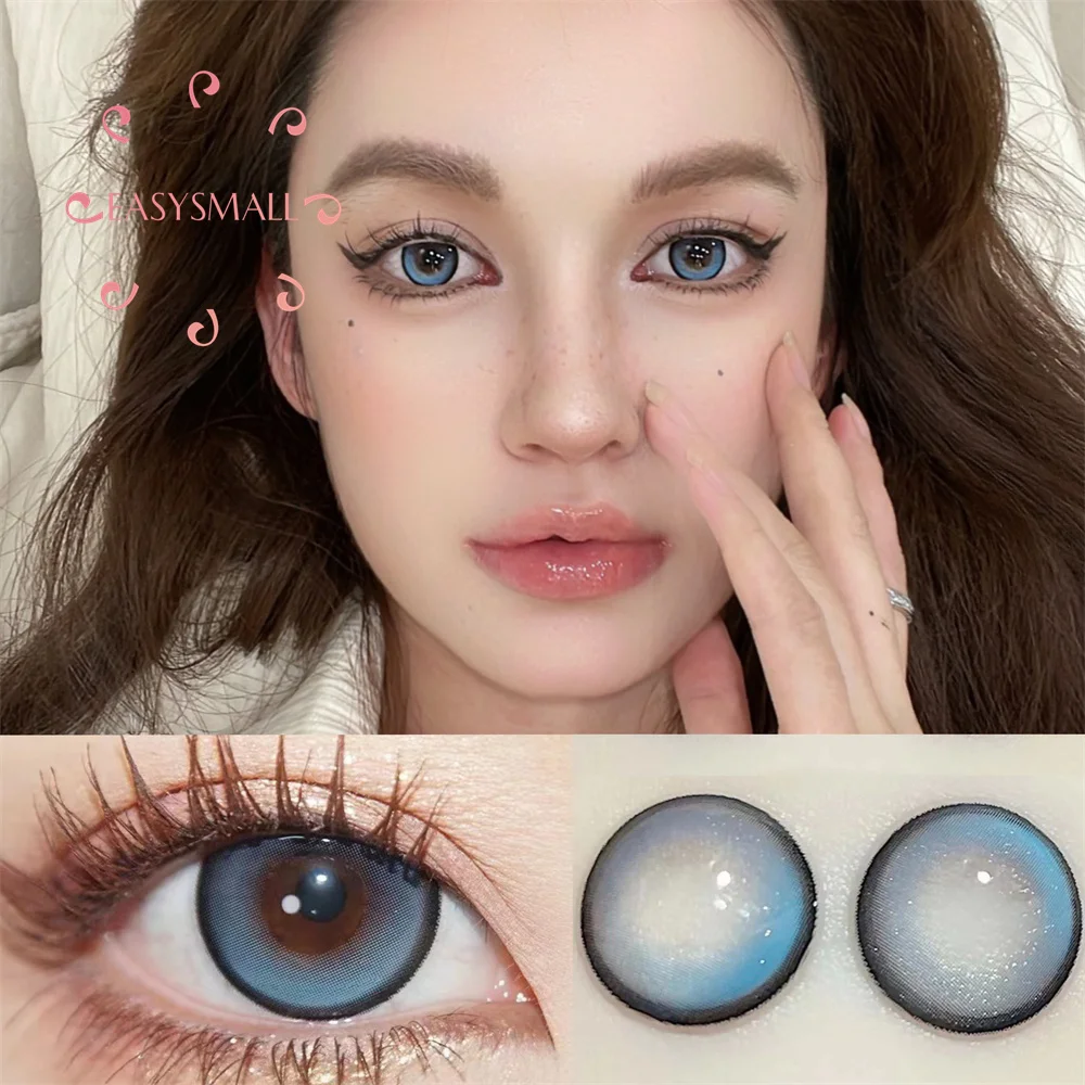 

Easysmall Magic Blue Colored Contact Lenses for Eyes Natural Yearly Contact Lens Big Beauty Pupil Degrees Prescription Myopia