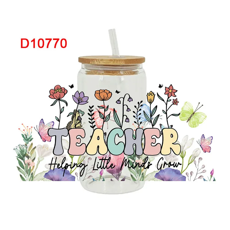 School UV DTF Libbey Cup Wrlowerap Iron On Transfer For Glass Stickers 16oz D10770