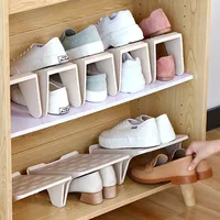 1Pcs Household Storage Shoes Shelf Save Space Shoe Rack Double Support Plastic Integrated Simple Shoecase Dormitory Shoe Cabinet 1