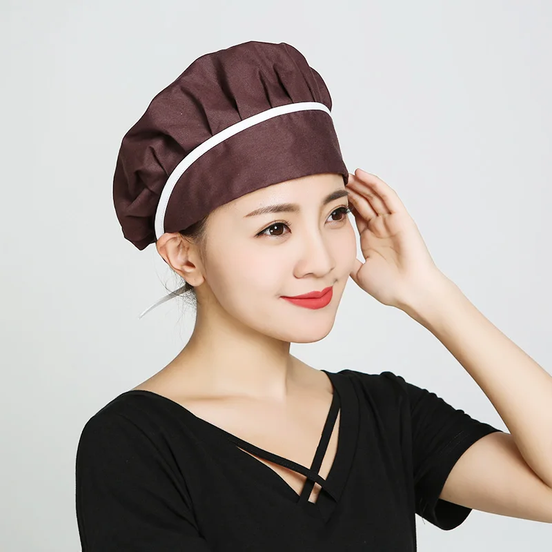 1pc Chef Hat Men Women Restaurant Dustproof Kitchen Hat Working Sanitary Net Cap 