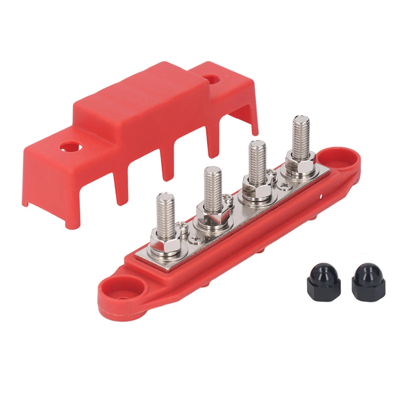 2 Stück Stromverteilerblock M8 Schraube 4 Terminal Sammelschiene DC 48 V 250 A für Automobil Boot Sammelschiene Stromverteilerblock – Detail 11