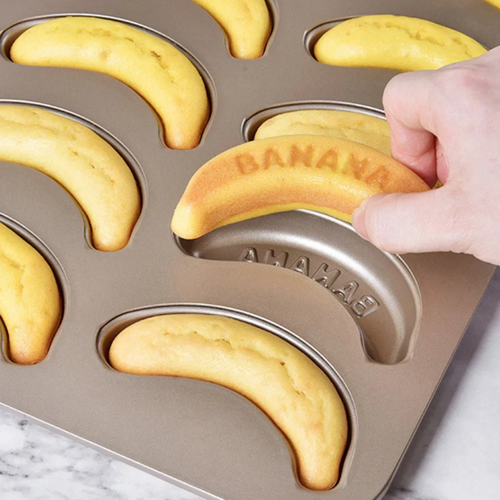 10 Hole Baking Pan Carbon Cake Baking Mold Baking Tray Non-Stick Muffin DIY Banana Cake Pan Moulds Baking Pans Bakeware Tools - 3