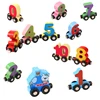 12PCS/Sets Magnetic Digital Train Colorful Cognition Wooden Toy Learning Car Montessori Children's Assembly Educational Toys 4