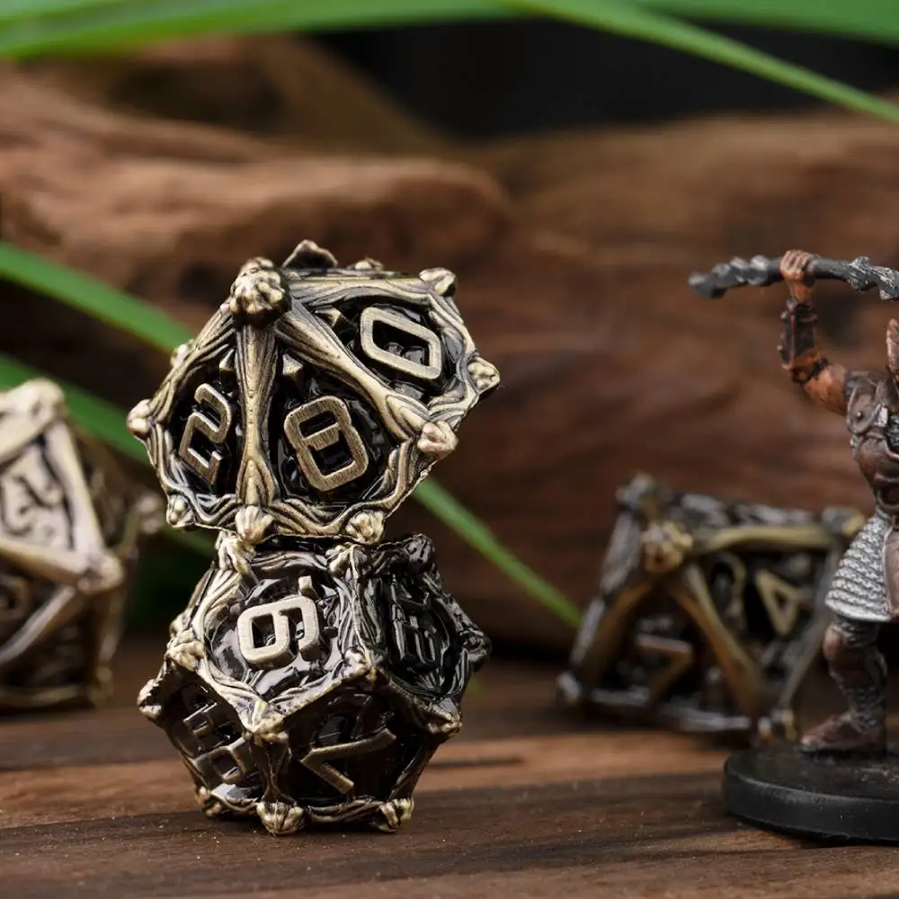 Metal dice set dnd metal dices Zinc Alloy Dnd Dice with Metal Case Role Playing Dice for Dungeons and Dragons D&D Set
