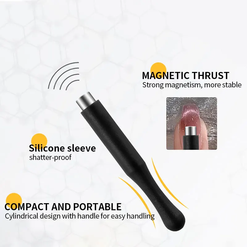 Colorful Strong Magnetic Pen Cylindrical Silicone Sleeve Cat Magnetic Stick For UV LED Nail Gel Polish Manicure Nail Supplies
