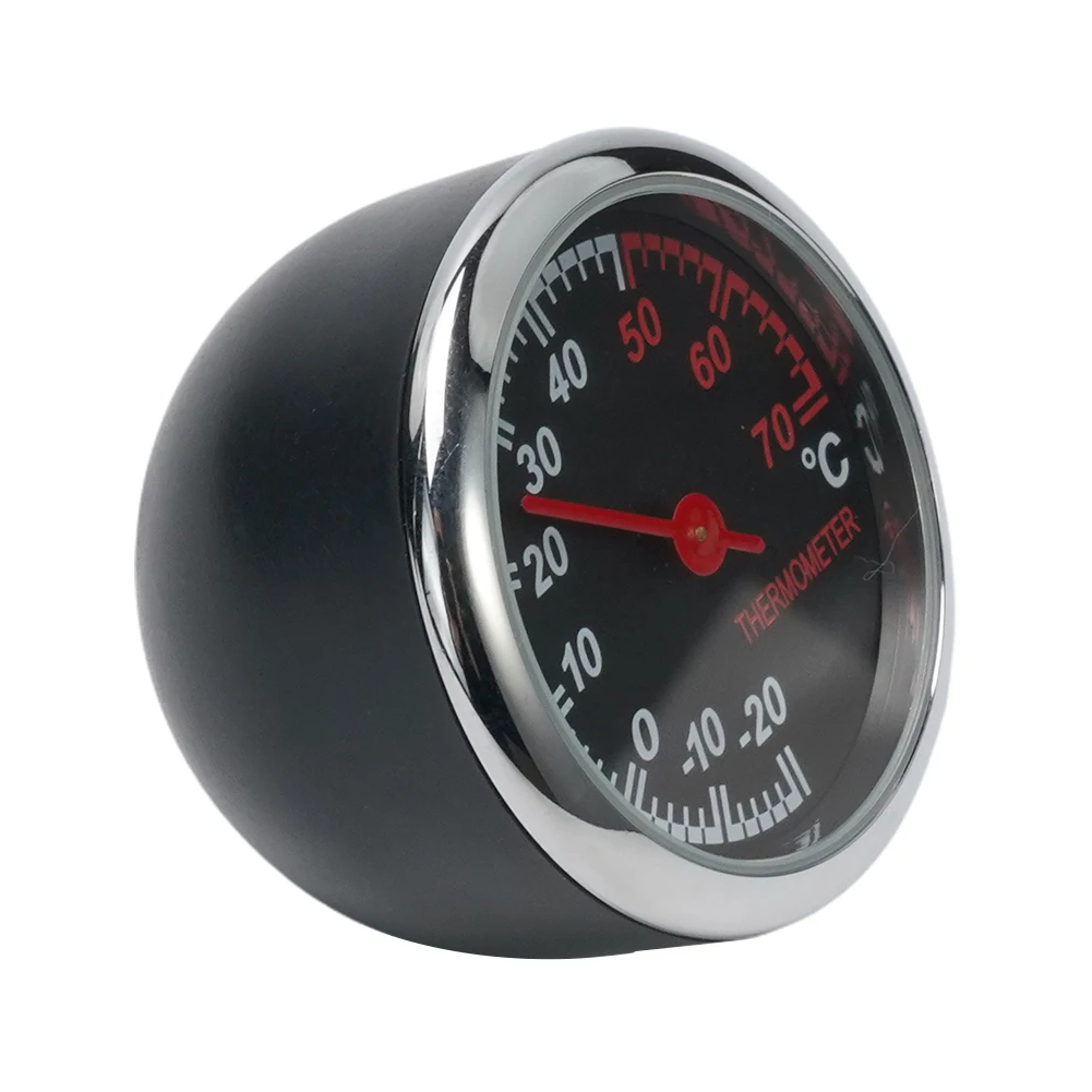 

Mini Car Interior Digital Clock Thermometer Guage Meters Round High Accuracy Thermometer For Dashboard Ornament