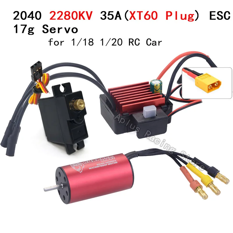High-Performance Brushless Motor and ESC Combo with Servo for RC Cars and Trucks