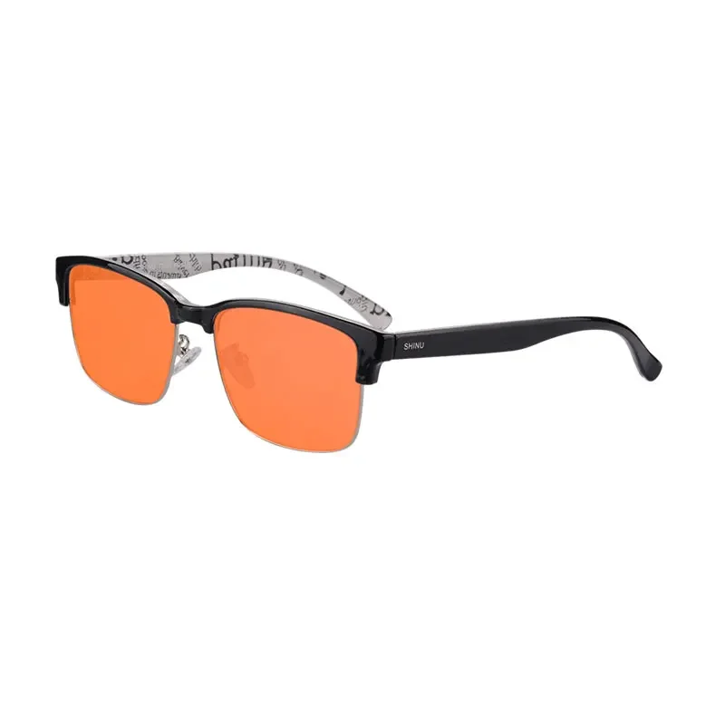 SHINU Red lens glasses men better sleep red lens blue light blocking computer glasses orange prescription computer glasses,blue light blocking glasses,blocking glasses