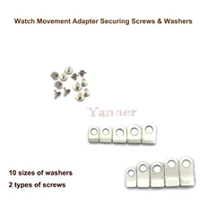 Precision Watch Movement Repair Kit with Adapter Casing, Securing Screws & Washers for Replacement Accessories (Silver)