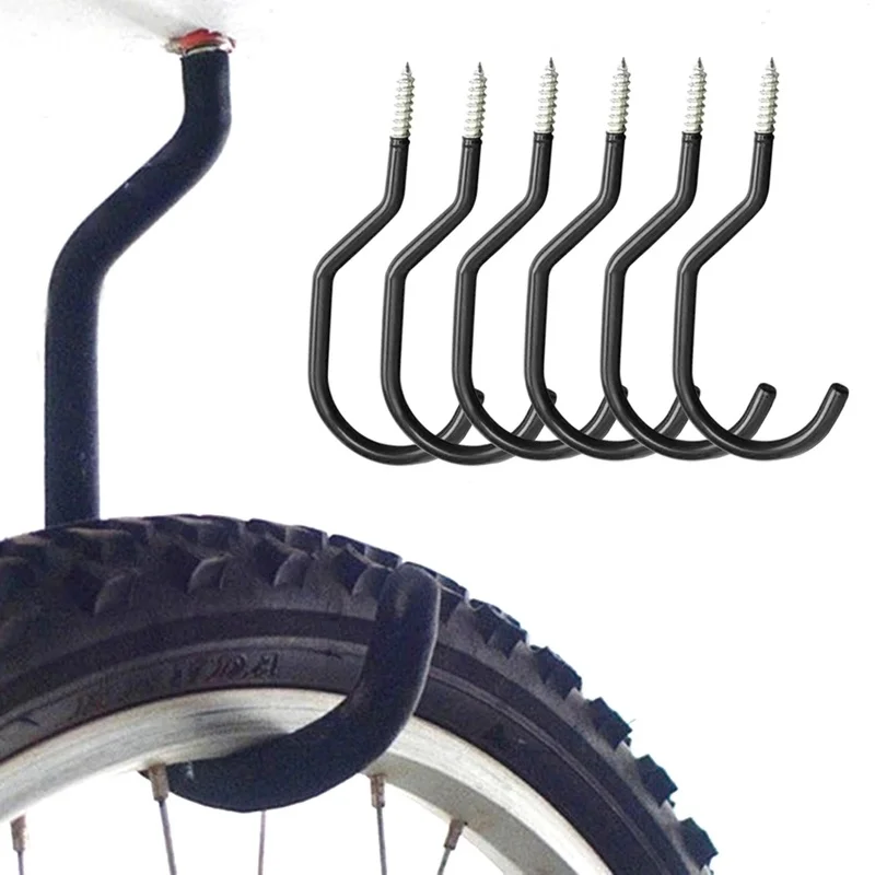 Bike Hooks,Heavy Duty Bicycle Storage Hooks Set,Screw-in Utility Storage  Hangers Shed Garage Garden Hook Plastic Coated for Wall - AliExpress