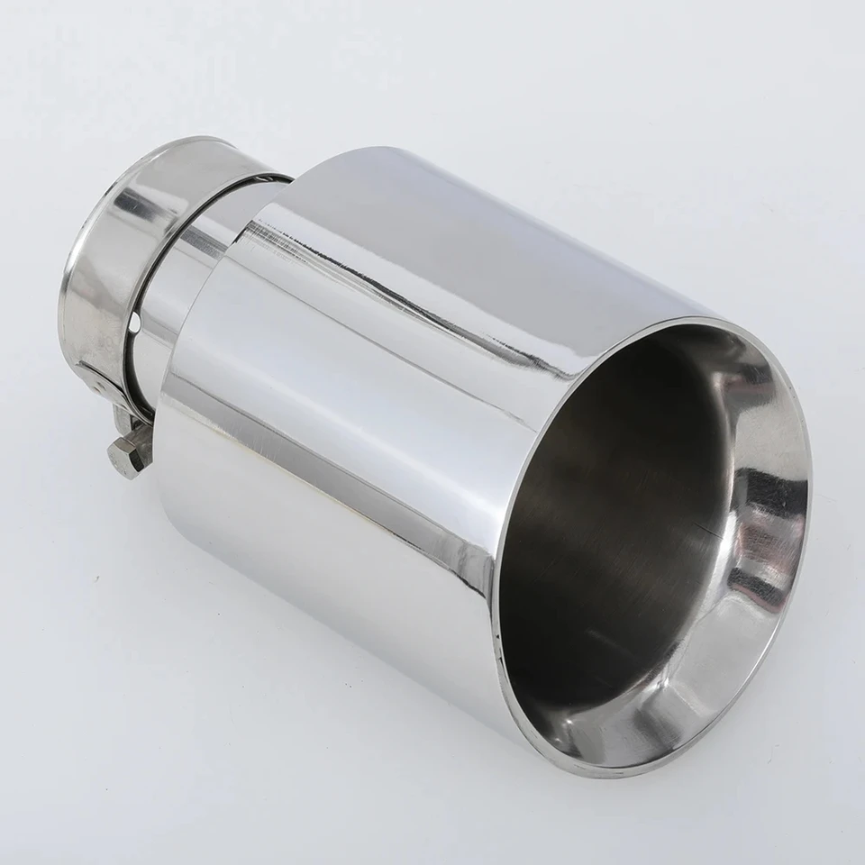 Tubo Scarico Universale In Acciaio Inossidabile – Terminale Singolo Con Bordo Piatto, 76 Mm IN 101 Mm OUT