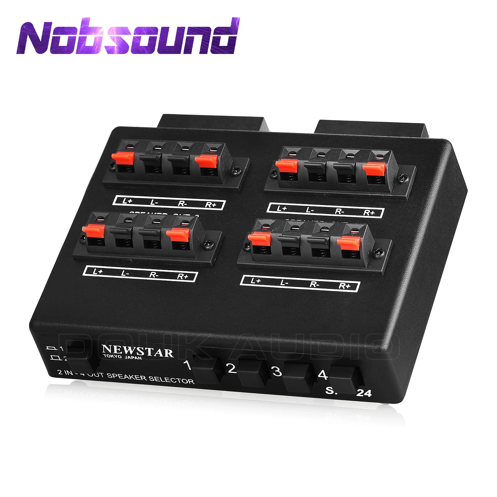 Nobsound 2 In 4 Out Manual Audio Selector 4 Way Speaker Switcher Box