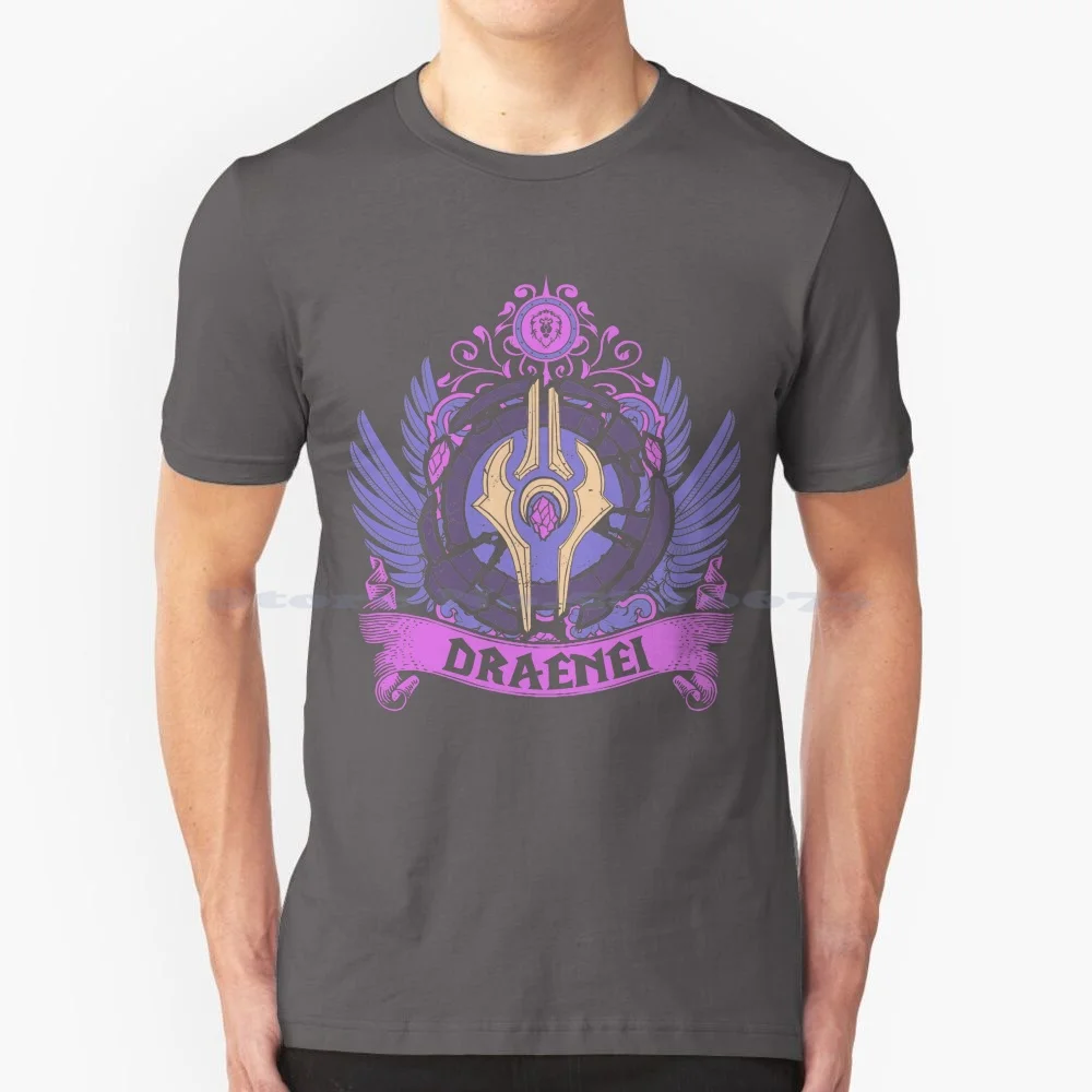 Draenei-Elite Edition T Shirt 100% Cotone Tee World Of Alliance World Of Fangirl Wow World Of Classic World Of Game World Of