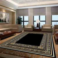 Luxury Carpet Decoration Home Black Simple Style Large Rugs Living Room Bedroom Entrance Washable Easy Cleaning Lounge Mat 2