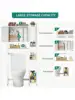 Over The Toilet Storage Bamboo Over-The-Toilet Cabinet with Shelf and Waterproof Feet Pad Space Saver Storage Rack for B 5