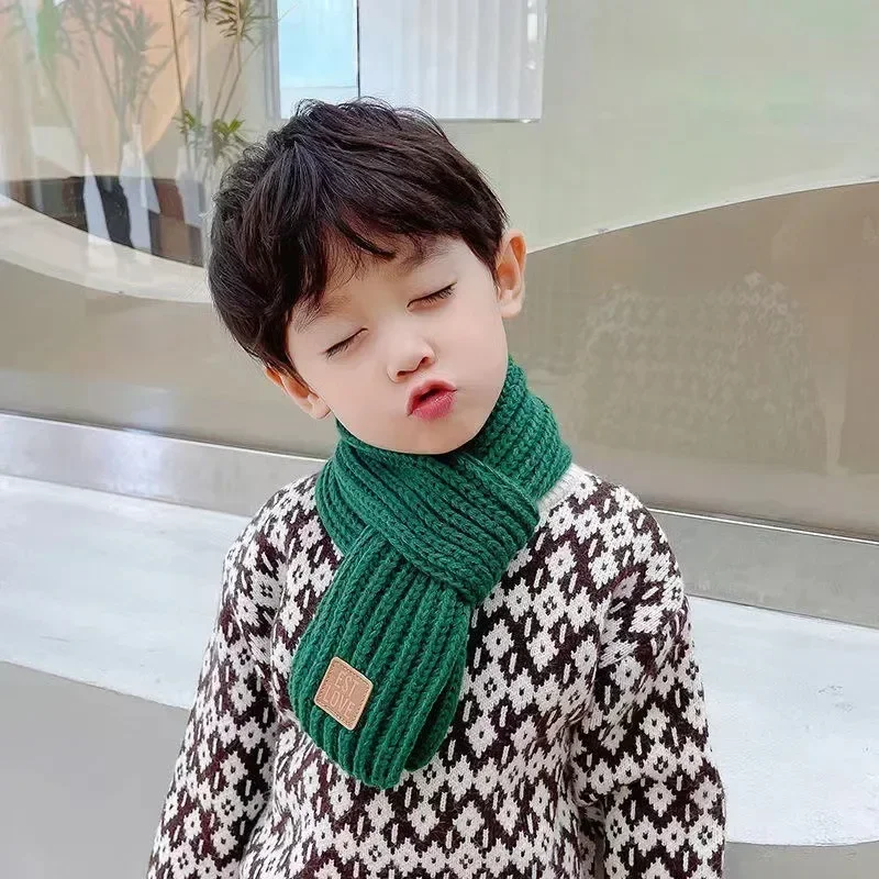 Winter Knitted Scarf Kids Boys Girls Fashion Warm Children Neck Warmer Wrap Soft Baby Shawls Winter Baby Clothing Baby Scarf