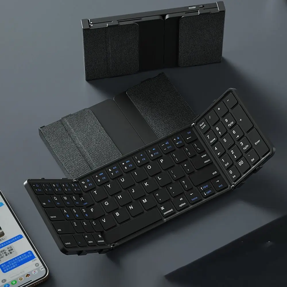 

With Touchpad Wireless Folding Keyboard Mini Foldable Mini Numberic Pad Thin Portable Bluetooth Keyboard For Tablet/Laptop