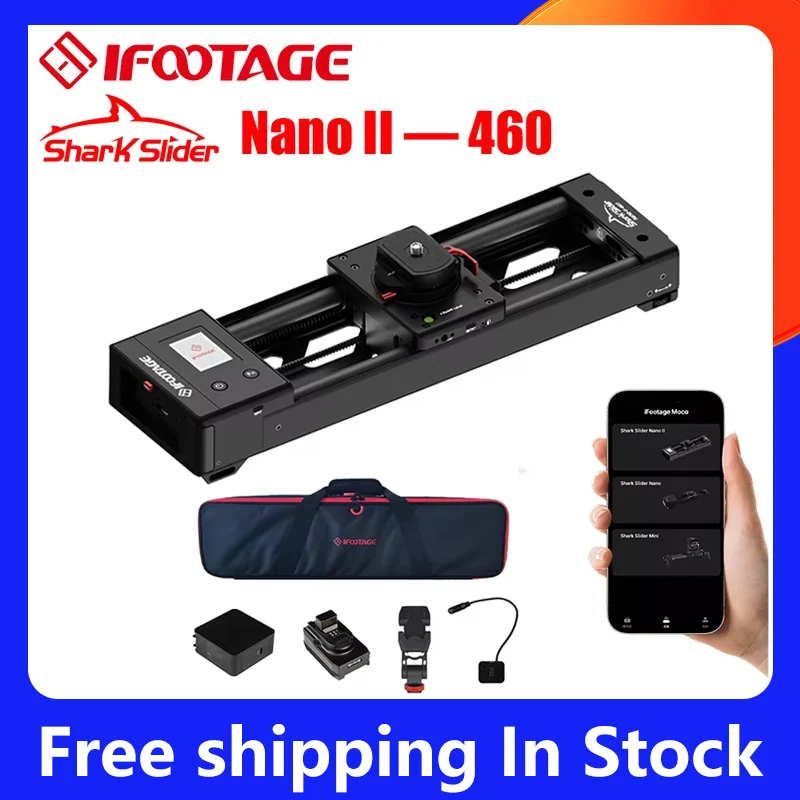 IFOOTAGE Shark Slider Nano II &mdash; 660 Mini Motorized Camera Long Version,Aluminum Alloy Dolly Track,Video Stabilizer Rail Panorama