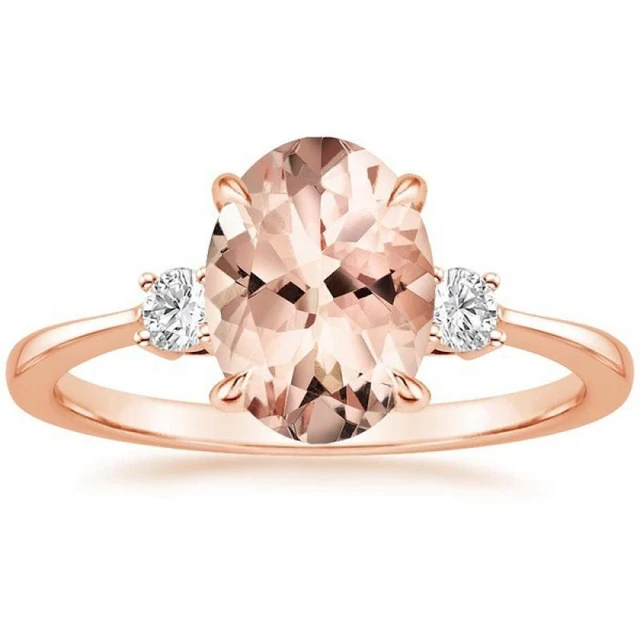 Art Deco 1 Carat Princess Cut Morganite and Diamond Engagement Ring in —  Antique Jewelry Mall