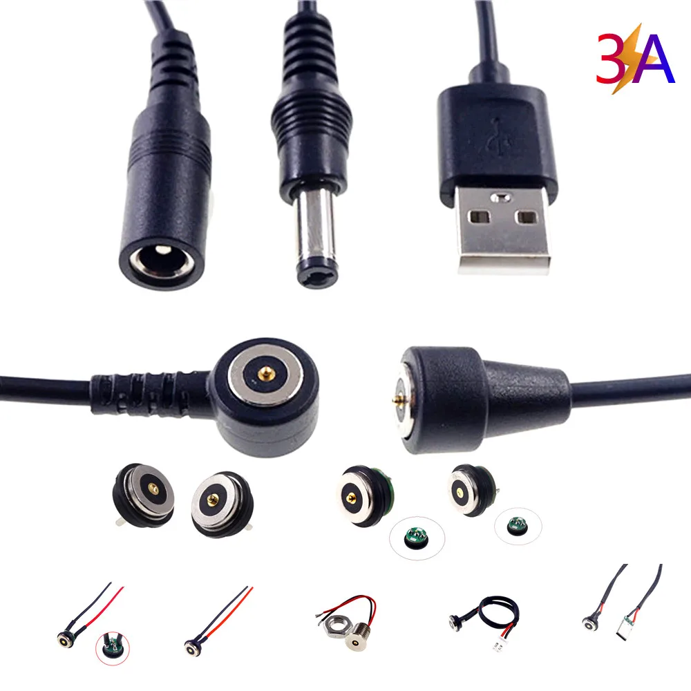 Conector Magnético a Mola do Cabo Usb Carga de Energia Impermeável Ipx7 Contact Pad 3a 12v 85 Milímetros Hight Atual Pogo Pin Sets