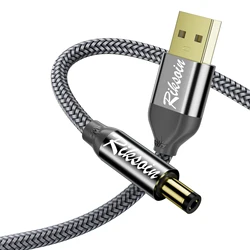 Universal USB A to DC 5.5mm Charging Cable Adapter - 1.2m