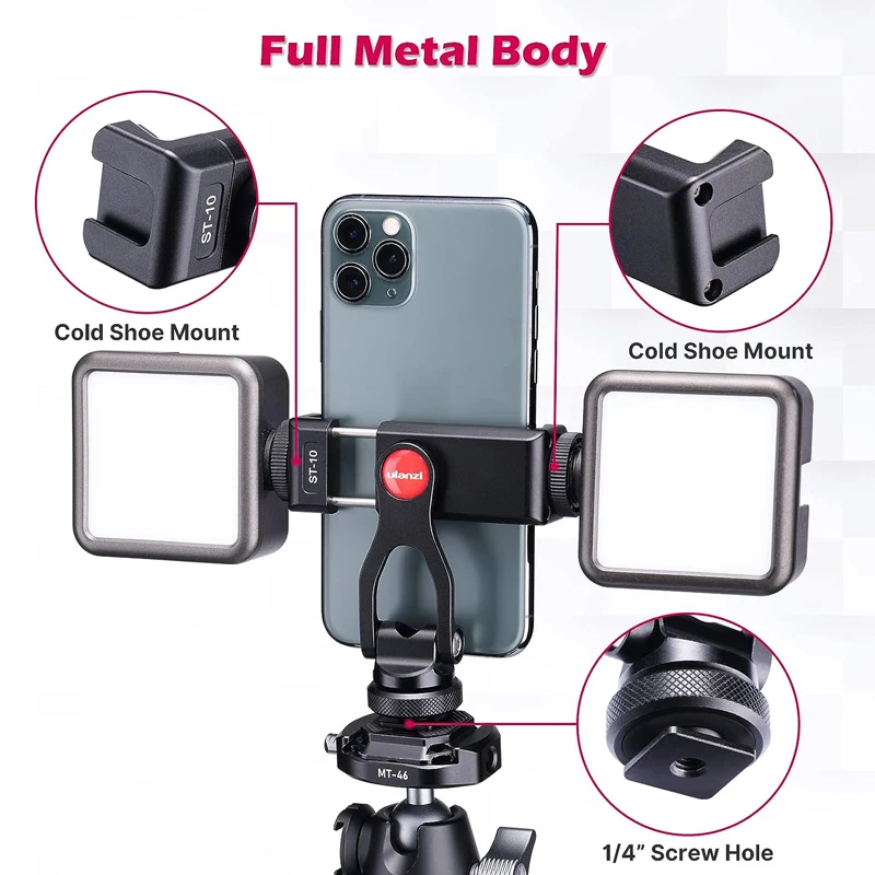 ulanzi ST-10 Metal Phone Holder Phone Clamp with Dual Cold Shoe