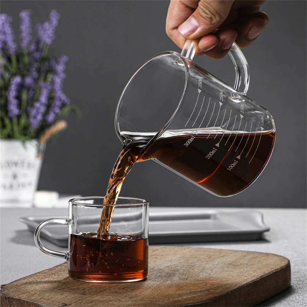 Glass Measuring Cup With Handle 250/350/500/1000ml High Borosilicate Glass Milk Coffee Measuring Mug Heat-resistant 1pcs