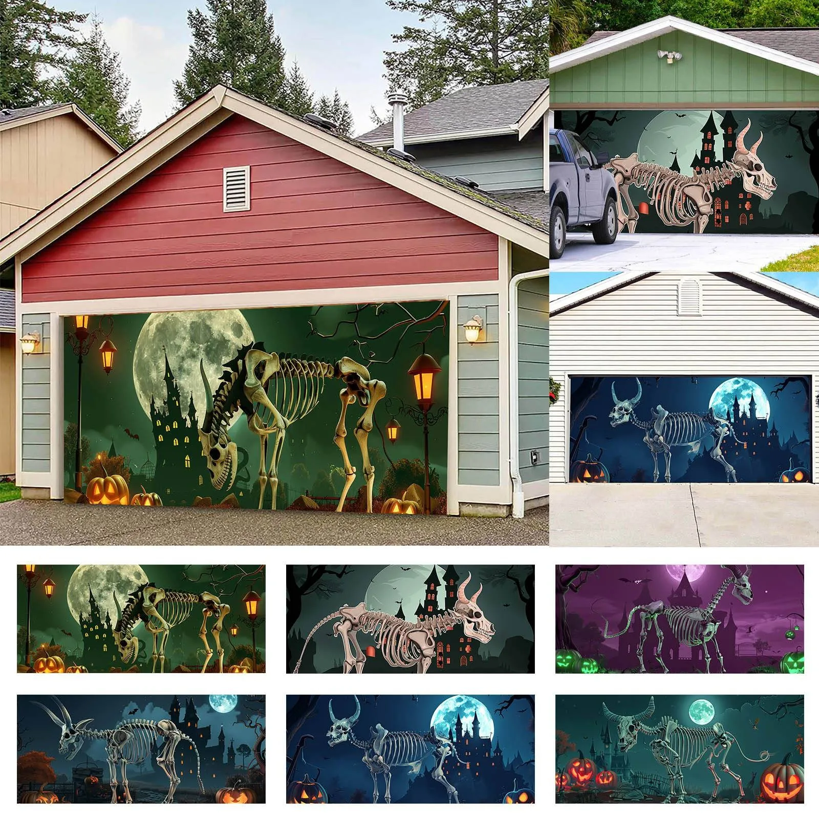 

Halloween Cow Garage Background Cloth Cow Classic Lighting Holiday Party Decoration Outdoor Banner Tropical Party Decorations