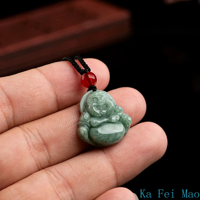 Natural A-grade Jadeite Beans Buddha's God Jade Pendant Men's Gifts Necklace Women's Charms Jewelry pendant necklace jade jewelry