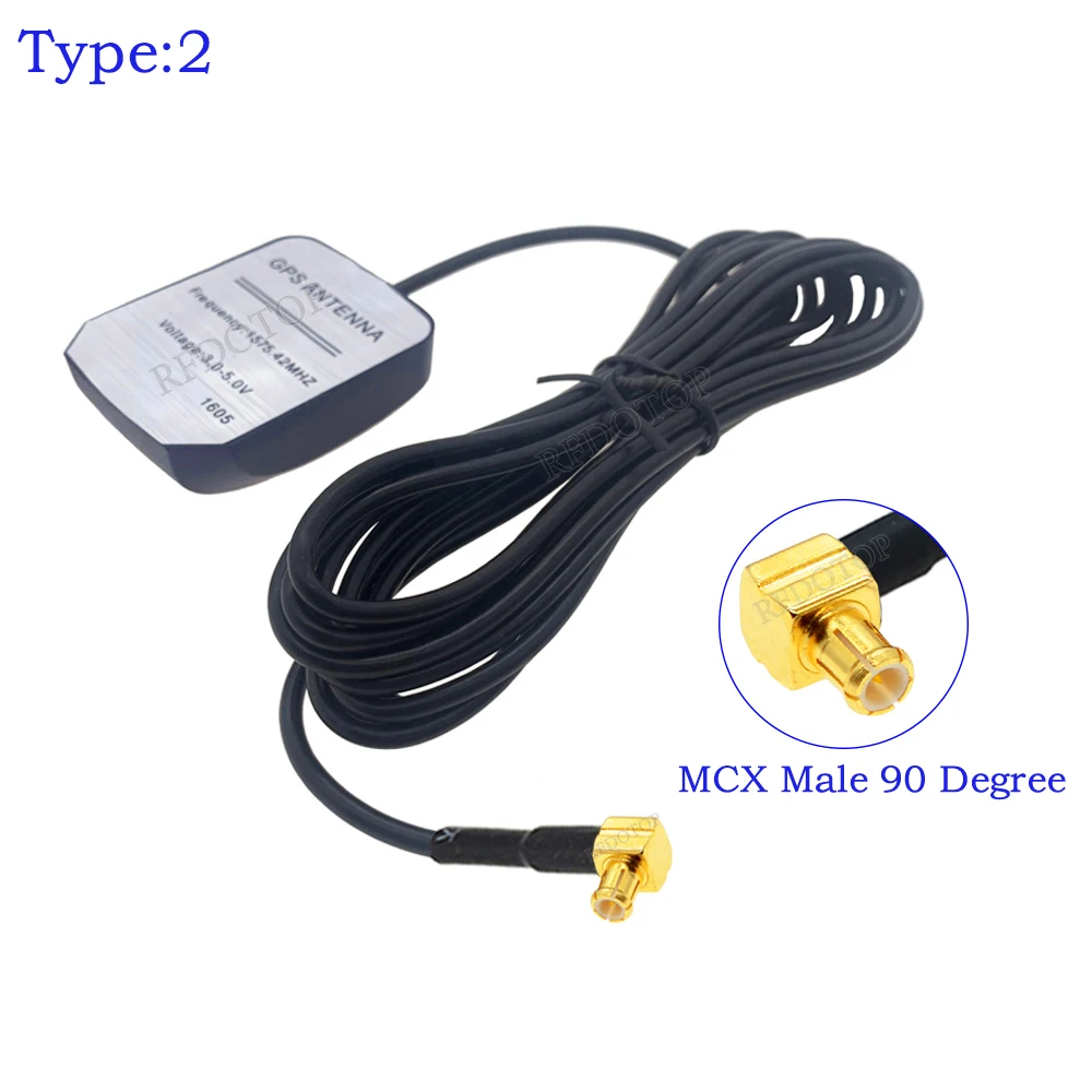 자동차 GPS 안테나 RG174 케이블 MCX 남성 90도 자기 기본 GPS 수신기 자동차 네비게이션 카메라 플레이어에 대 한 자동 공중 어댑터