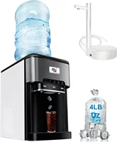Cooler Dispenser Built-in Ice Maker Countertop,3-in-1 Portable Ice Machine 44lbs Daily,Top Loading 5 Gallon Water Dispenser w. C 1