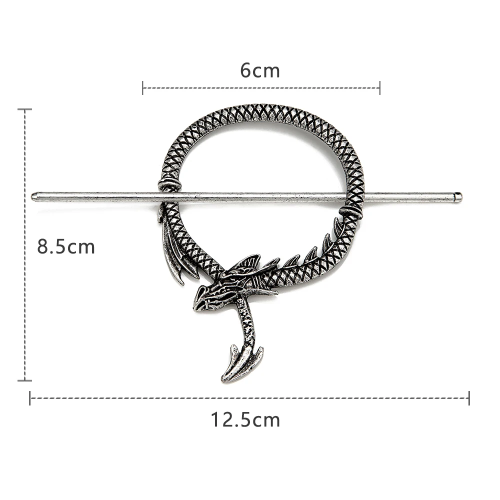 Medieval Inspired Iron Hair Barrette – Forged Metal Hair Stick Pin, Gray, Women's Accessory