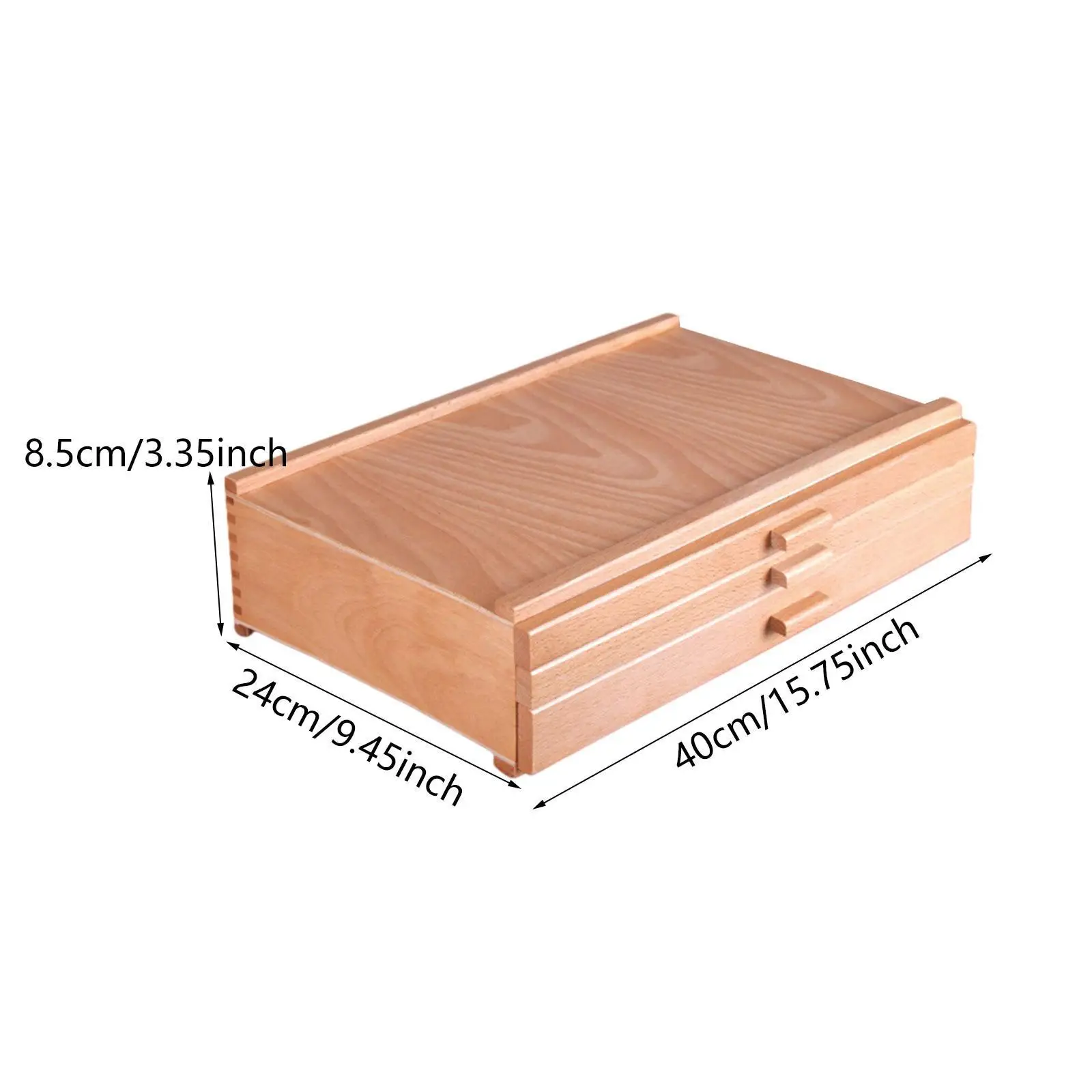 나무 아티스트 보관 공급 상자, 나무 미술 도구 상자, 서랍 3개 운송 페인트, 펜, 마커용 휴대용 보관 상자 정리