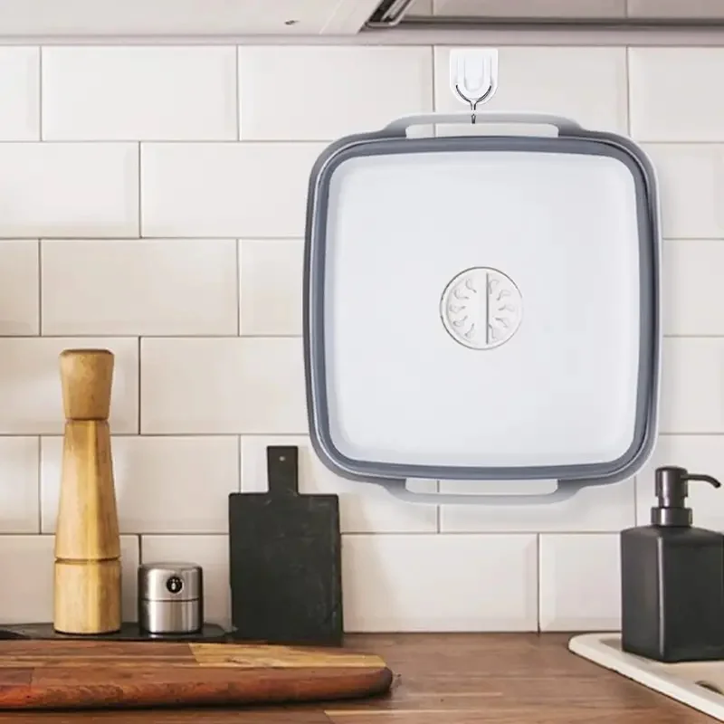 Bac à Vaisselle Pliable 9L Avec Bouchon - Bleu - Neuf