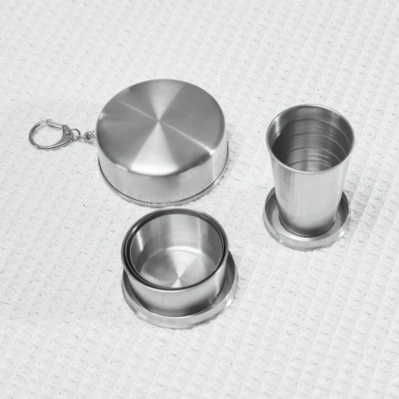 Portable Foldable Cup 75ml/150ml/250ml Outdoor Travel Collapsible Coffee Mug Telescopic Hiking Camping Water Stainless Steel folding cup,stainless steel cups