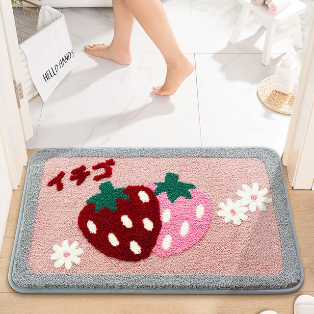 Mother Garden Pet Rug With Anti-Slip Strawberry Pink Mat Fluffy