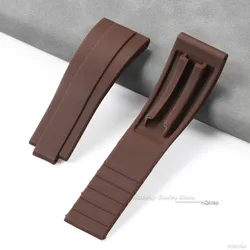 Premium 20mm Waterproof Rubber Watch Strap Replacement - Unisex Bracelet Wristband Accessory - 20mm no logo (Brown)