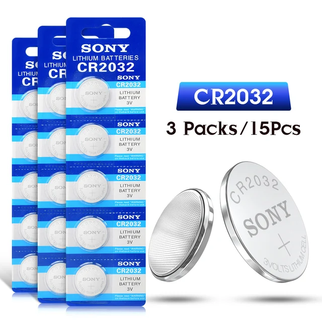 SONY 1-50Pcs CR2032 3V Lithium Button Cell Batteries BR2032 DL2032 ECR2032 Coin Battery Single Use For Watch Car Remote Key 15Pcs