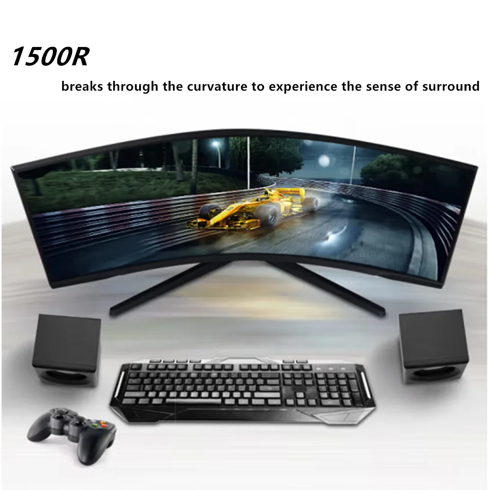 FYHXele Ŀ ̹ , WQHD ũž LCD ̸ ǻ ȭ, AMD FREESync,  ȭ, 34 ġ, 144Hz, 1500R, 3440*1440