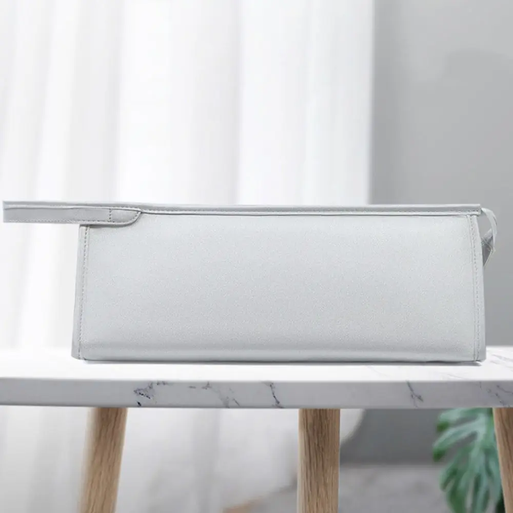 PU Leather Hair Dryer Storage Bag Large Capacity Dustproof Travel Storage Bag Durable Waterproof Make Up Bag Hair Styling Tools