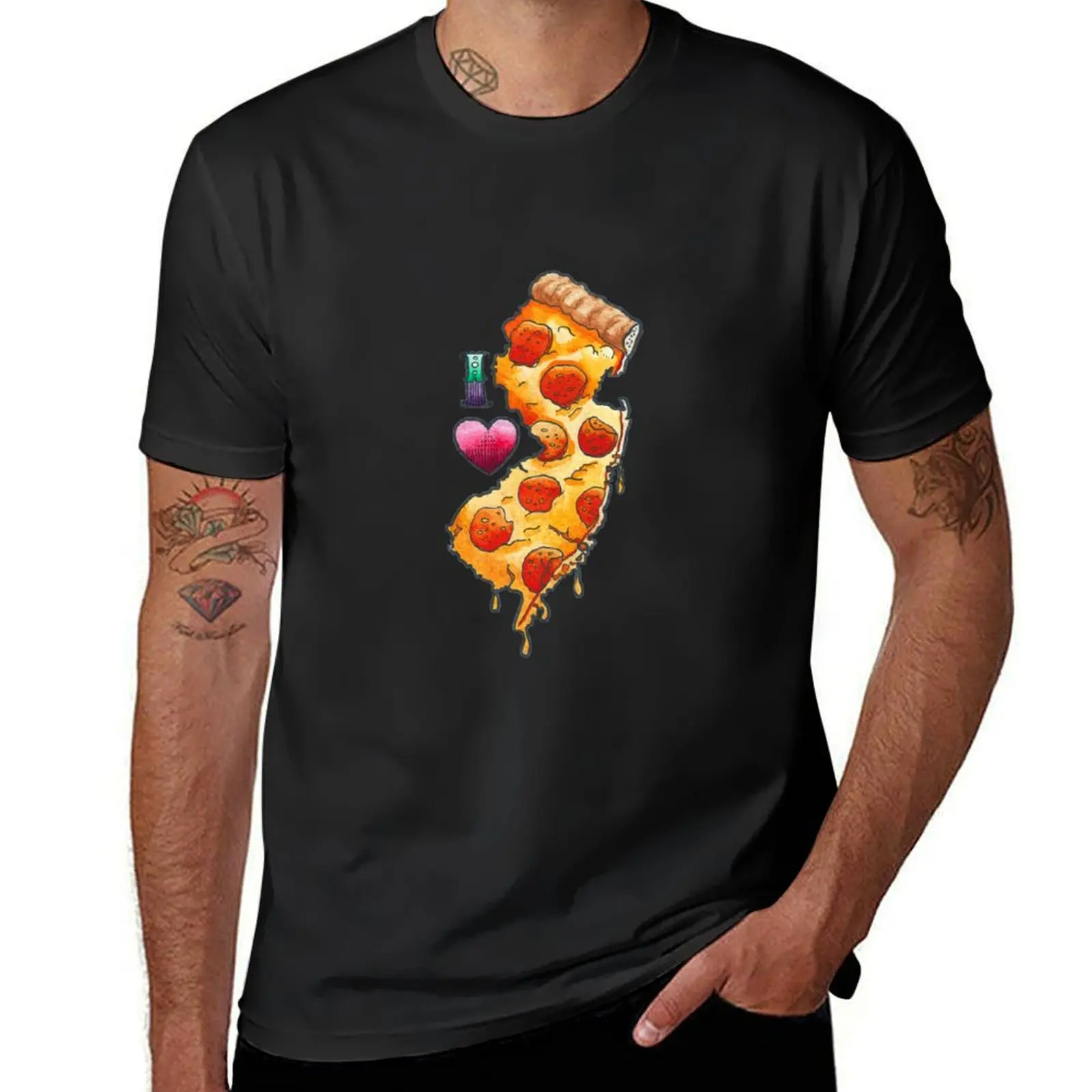 I Love New Jersey Pizza T-Shirt summer tops tops Short sleeve tee cute tops men graphic t shirts