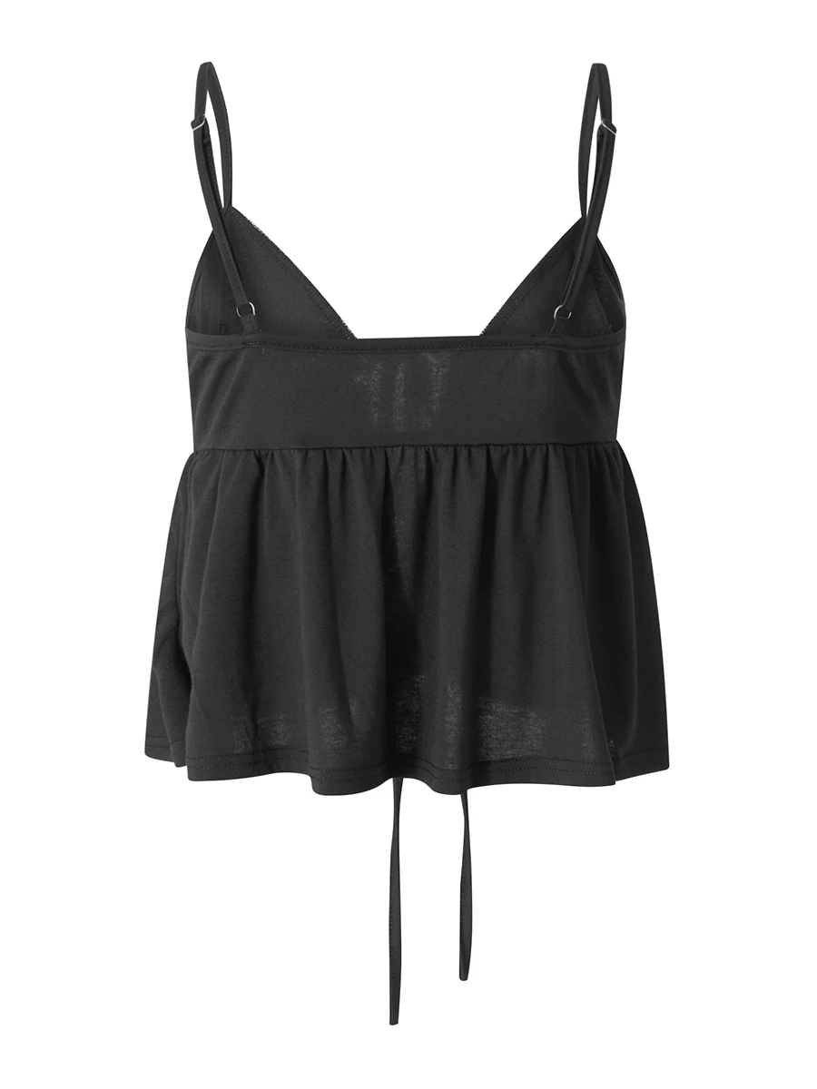 

Женский пикантный укороченный топ без рукавов с завязками спереди, кружевная Лоскутная Свободная майка, одежда Y2k