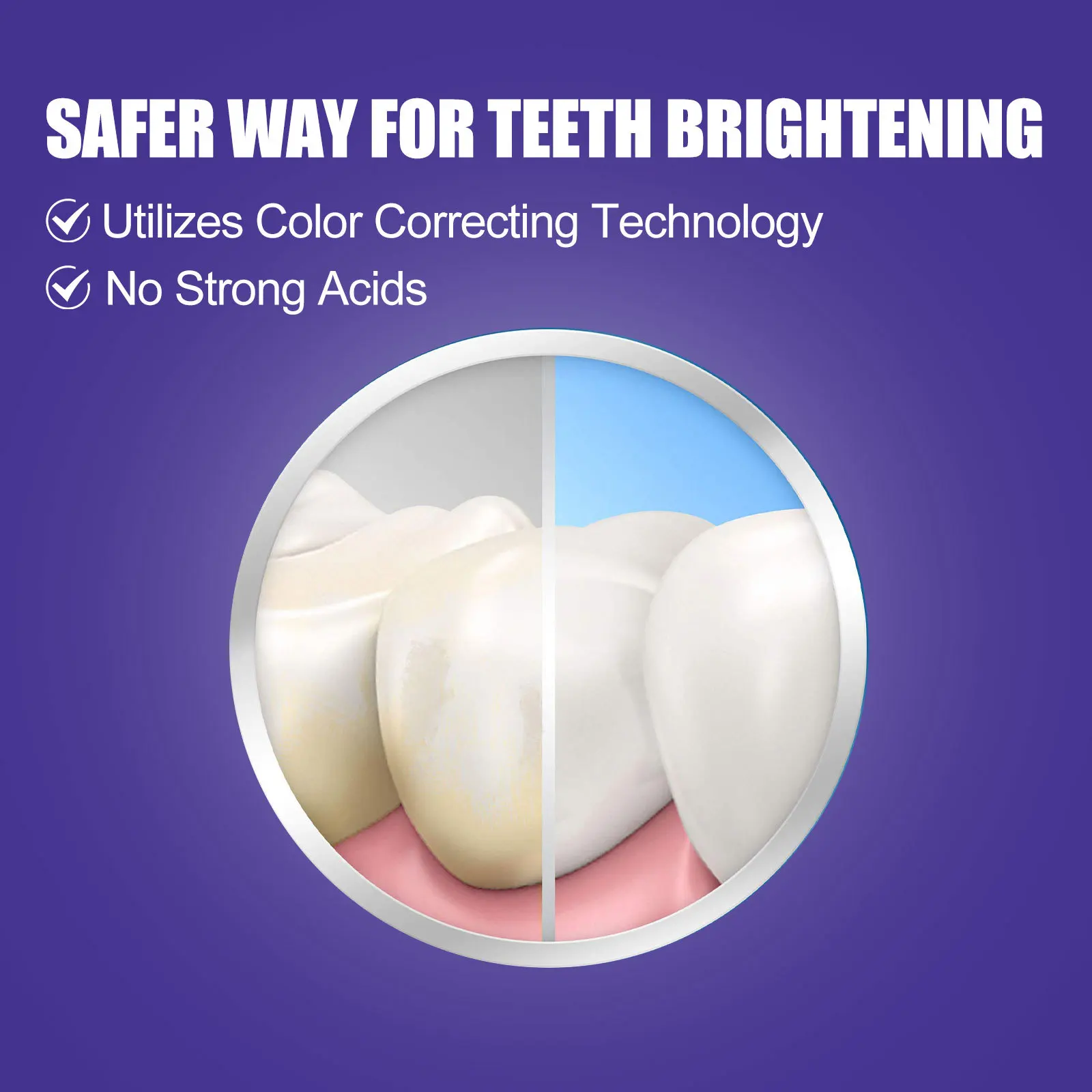 Toothpaste Colour Corrector Teeth Whitening Purple Fresh Breath Brightening Teeth Stain Removal Gum Care Cleaning Toothpaste