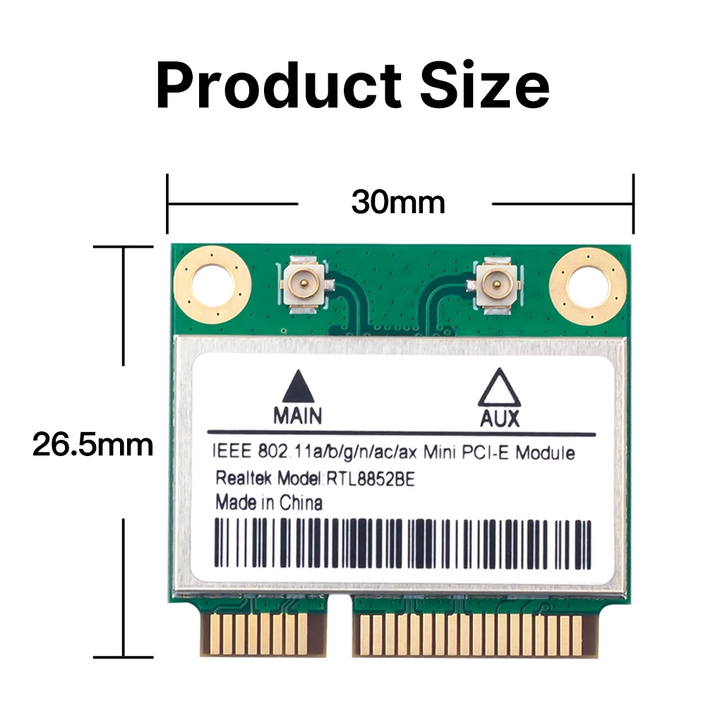 Namvo Drahtlose Netzwerkkarte RTL8852BE WiFi6 5G Laptop Gigabit Wireless LAN Karte Universelle Bluetooth 5.2 für Win 10/11