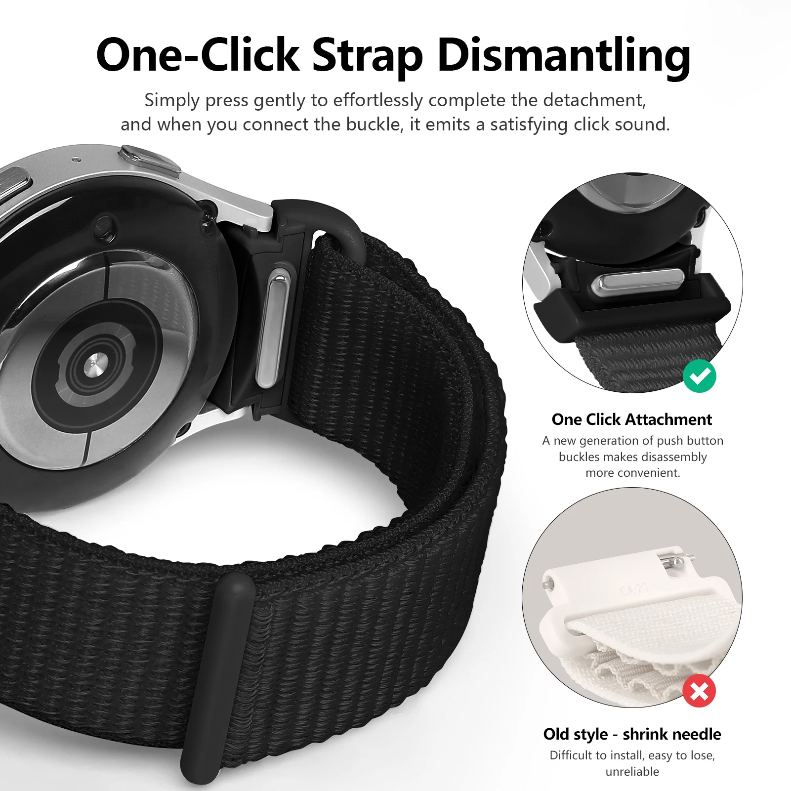 Premium No-Gap Nylon Sport Loop Bracelet Strap