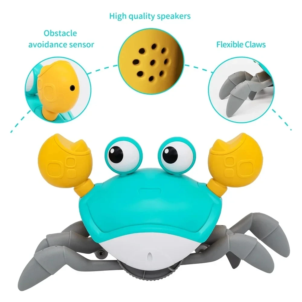 Dancing Crab Toy - Interactive Crawling Gift for Babies No Battery Required